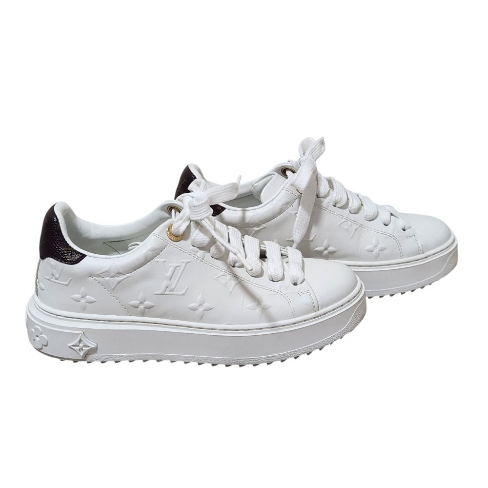 Louis Vuitton Time Out Line Monogram Low Cut Sneakers 34 White — view 3