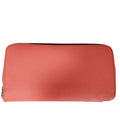 Hermes Leather Silk in Azap Zip Around Wallet Pink