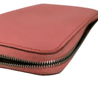 Hermes Leather Silk in Azap Zip Around Wallet Pink — view 6
