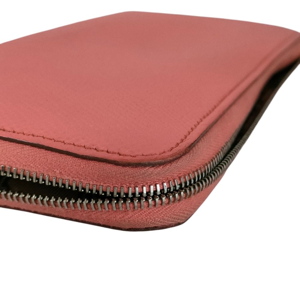Hermes Leather Silk in Azap Zip Around Wallet Pink — view 6