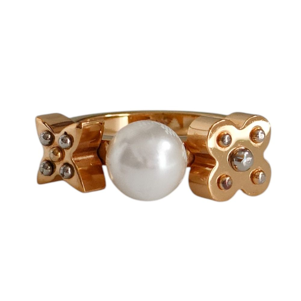 Louis Vuitton Cha Pearl Ring M Gold