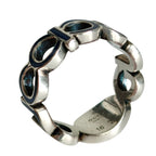 Gucci 925 Interlocking GG Logo Silver Ring Blue — view 4