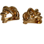 Dior Chain Motif Clip Earrings Gold — view 4