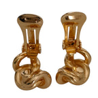 Dior Chain Motif Clip Earrings Gold — view 6