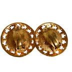 Chanel 25 CC Logo Metal Faux Pearl Clip Earrings Gold Plated — view 5