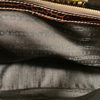 Celine Canvas Leather Boogie Back Handbag Brown — view 8