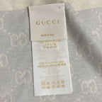Gucci GG Pattern Wool Knit Scarf Light Blue Beige — view 5