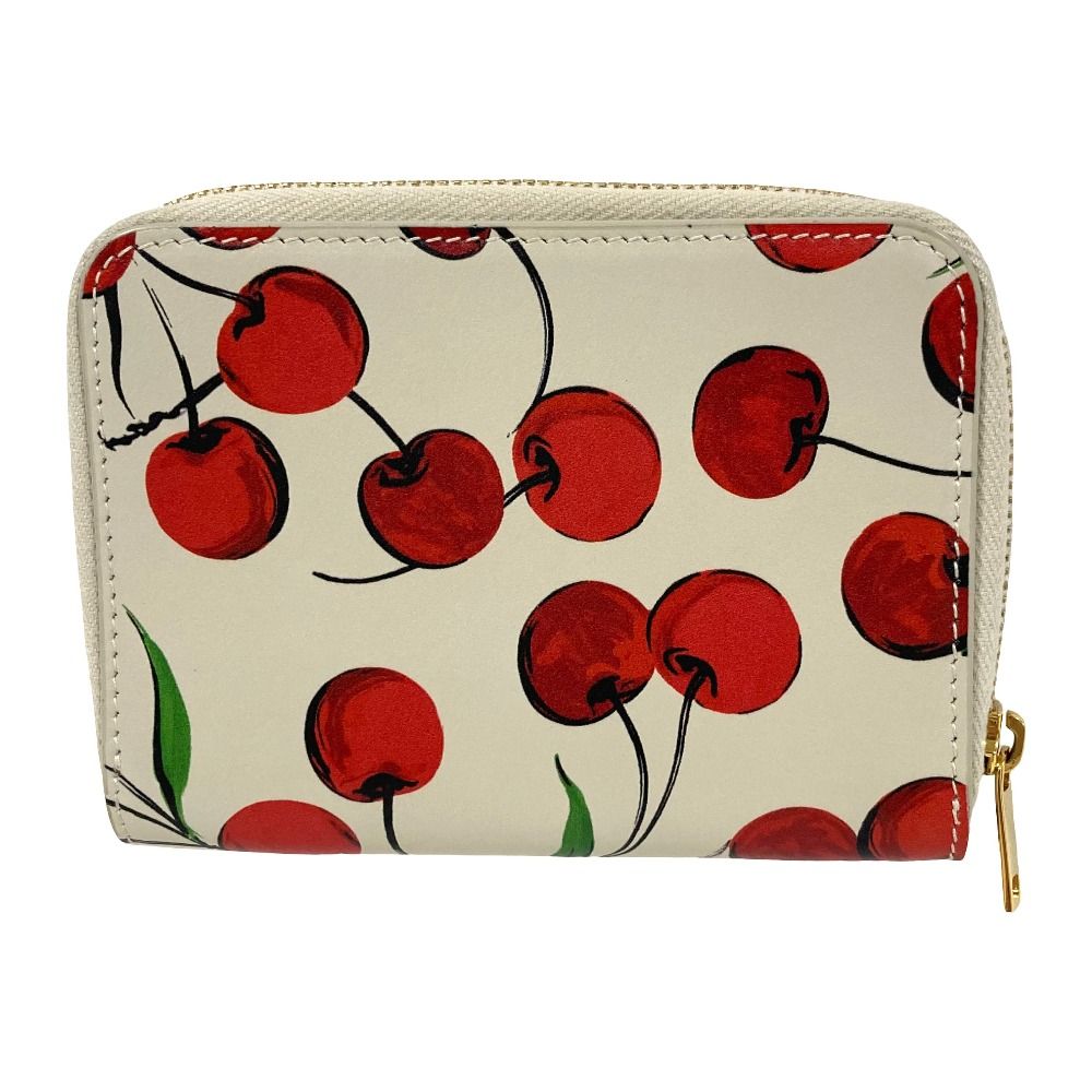 Saint Laurent Paris Cassandra Logo Cherry Compact Wallet Light Gray — view 2