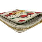 Saint Laurent Paris Cassandra Logo Cherry Compact Wallet Light Gray — view 7