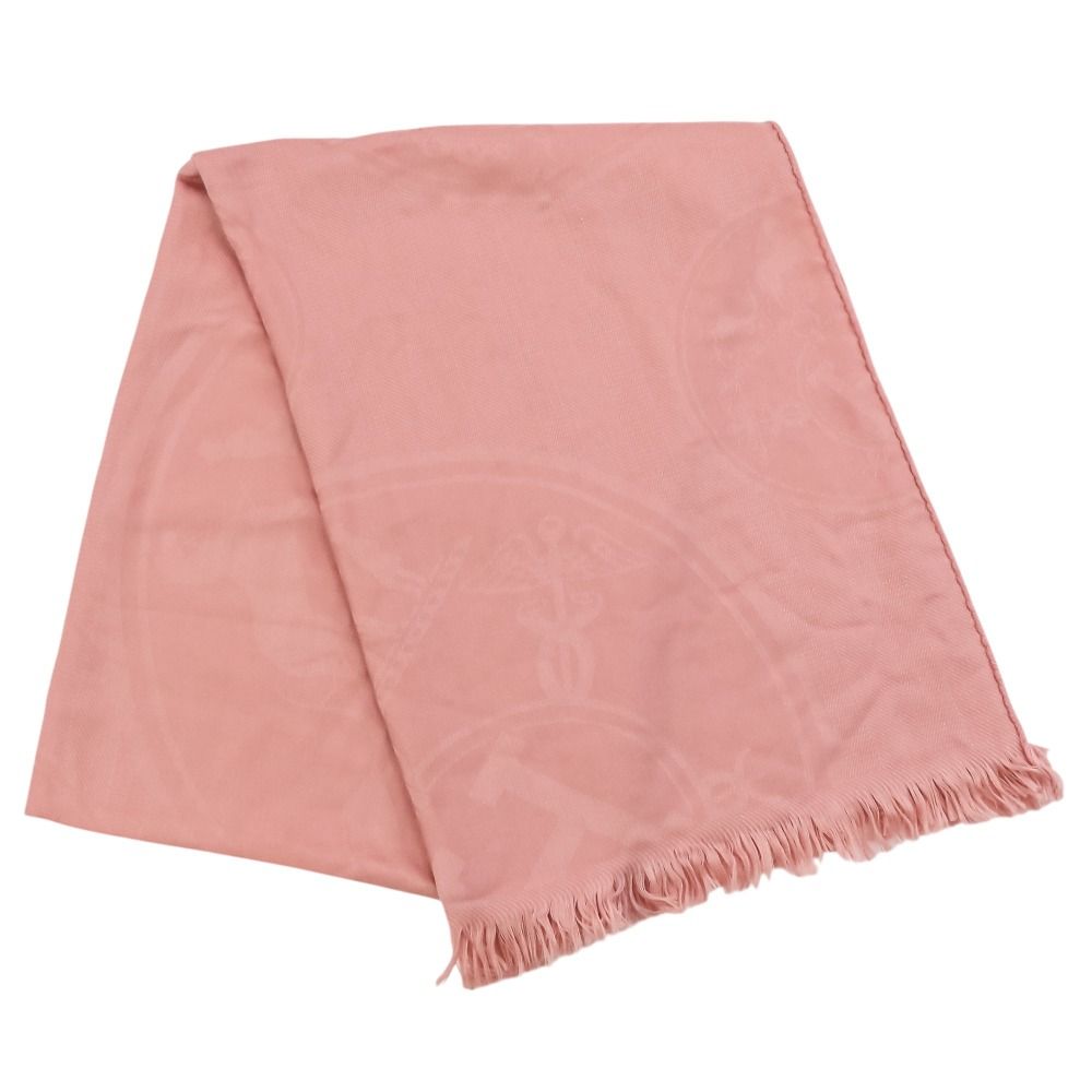 Hermes New Bliss Rose Poudre Silk Blend Cashmere Large Shawl Pink Scarf — view 2