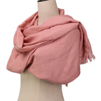 Hermes New Bliss Rose Poudre Silk Blend Cashmere Large Shawl Pink Scarf — view 7