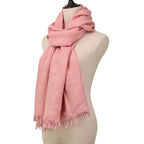 Hermes New Bliss Rose Poudre Silk Blend Cashmere Large Shawl Pink Scarf — view 9