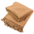 Fendi Cashmere Blend Logo Calligraphy Reversible Cape Shawl Beige Scarf — view 6