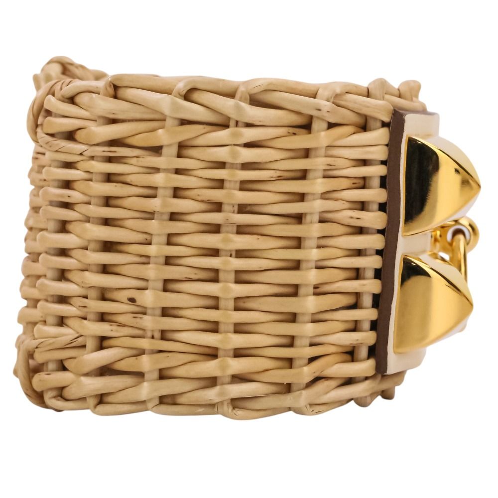 Hermes Collier de Chien Meadle Picnic Bangle Bracelet Beige Gold — view 5