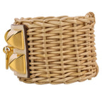 Hermes Collier de Chien Meadle Picnic Bangle Bracelet Beige Gold — view 3