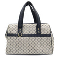Louis Vuitton Monogram Mini Josephine GM Boston Bag Navy Beige Leather Canvas