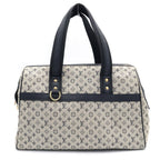 Louis Vuitton Monogram Mini Josephine GM Boston Bag Navy Beige Leather Canvas