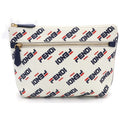 Fendi Fila All Logo Leather Pouch Back White