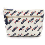 Fendi Fila All Logo Leather Pouch Back White