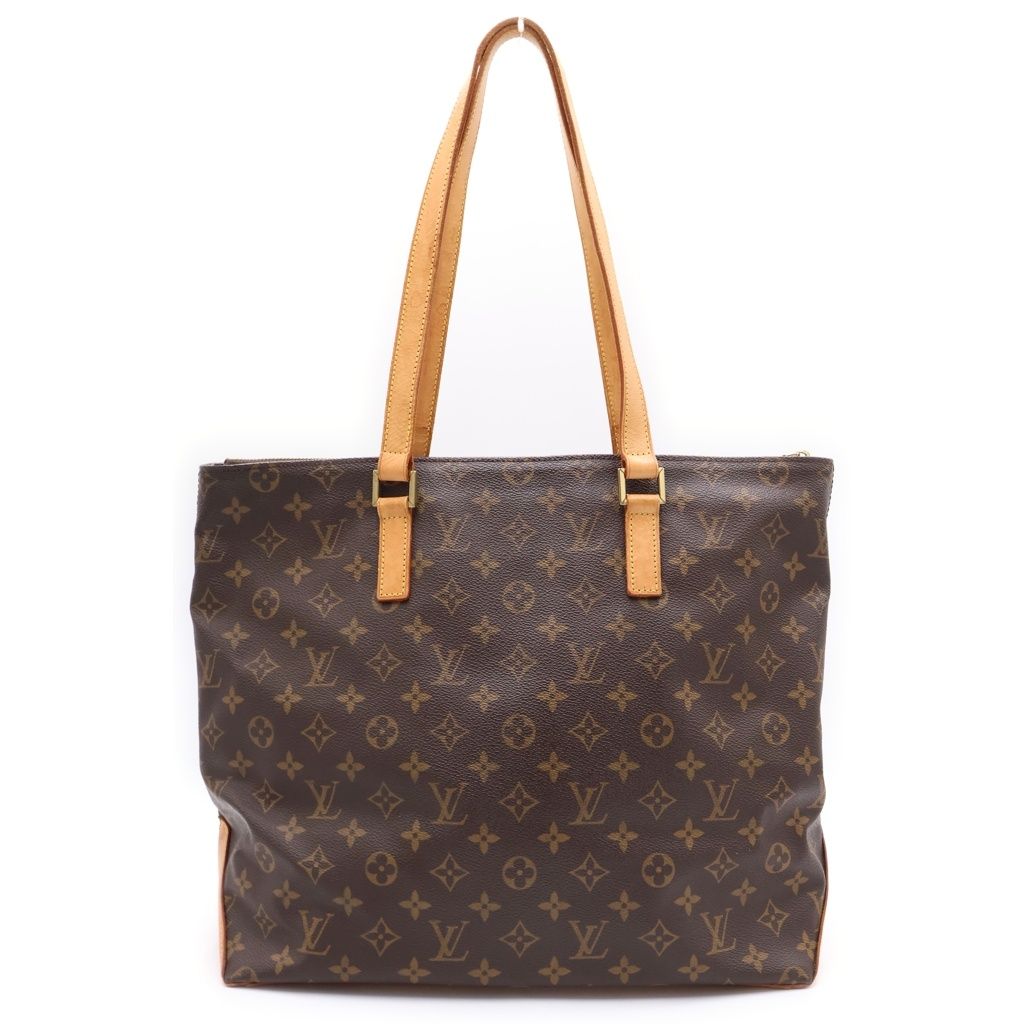 Louis Vuitton Monogram Cabas Mezzo Tote Brown Leather Gold — view 2