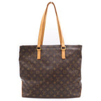 Louis Vuitton Monogram Cabas Mezzo Tote Brown Leather Gold — view 2