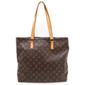 Louis Vuitton Monogram Cabas Mezzo Tote Brown Leather Gold