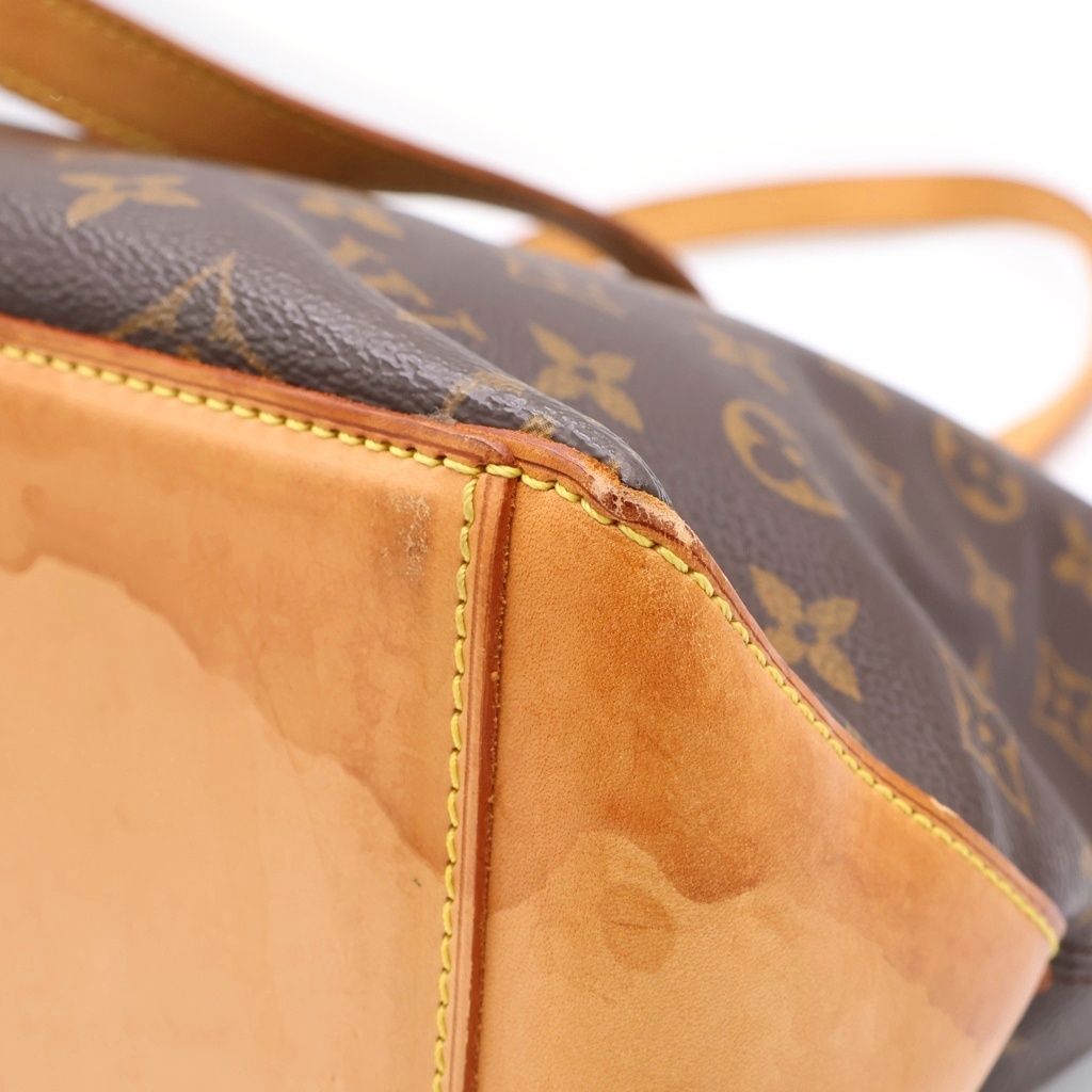 Louis Vuitton Monogram Cabas Mezzo Tote Brown Leather Gold — view 6