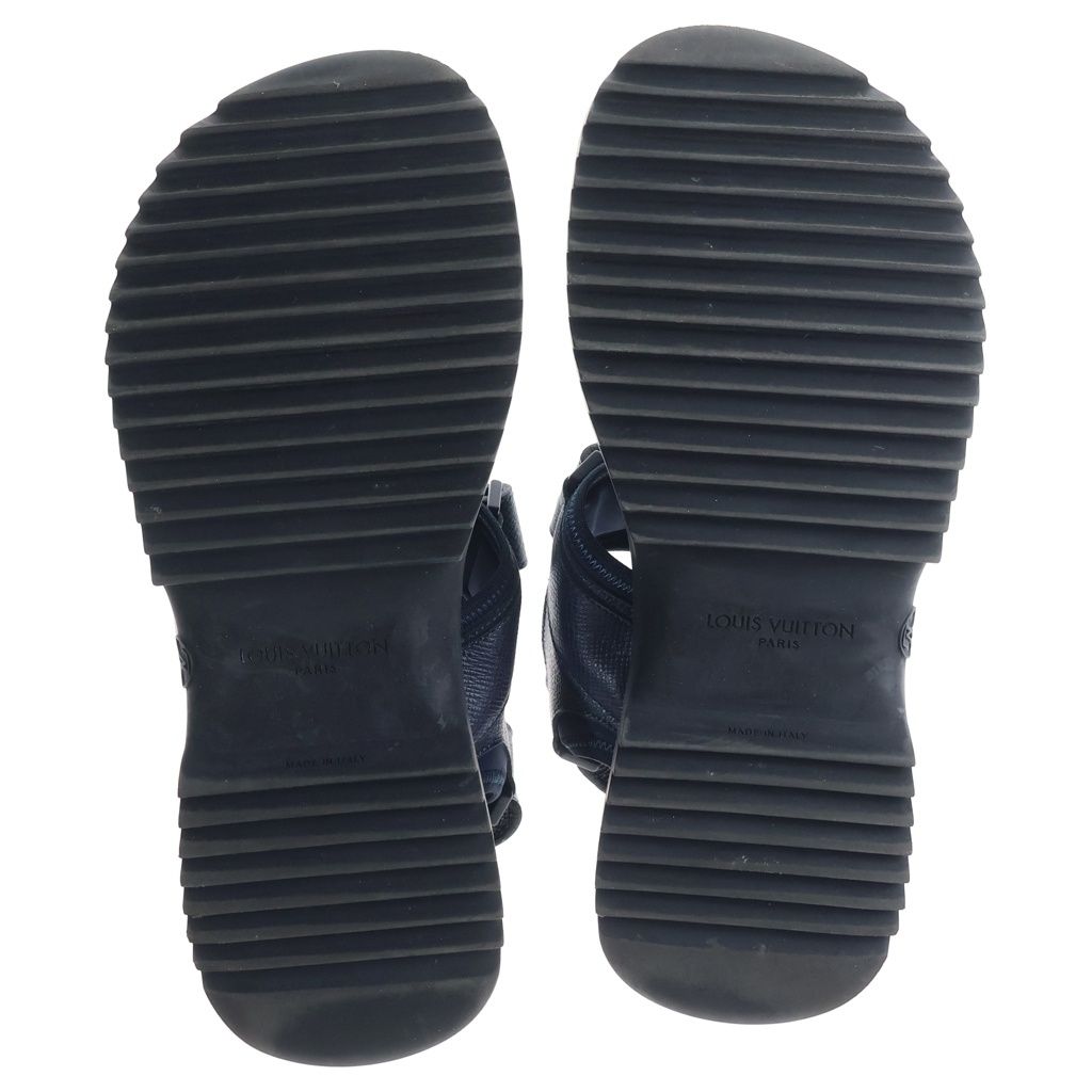 Louis Vuitton Monogram Velcro Strap Sandals Shoes Navy — view 5
