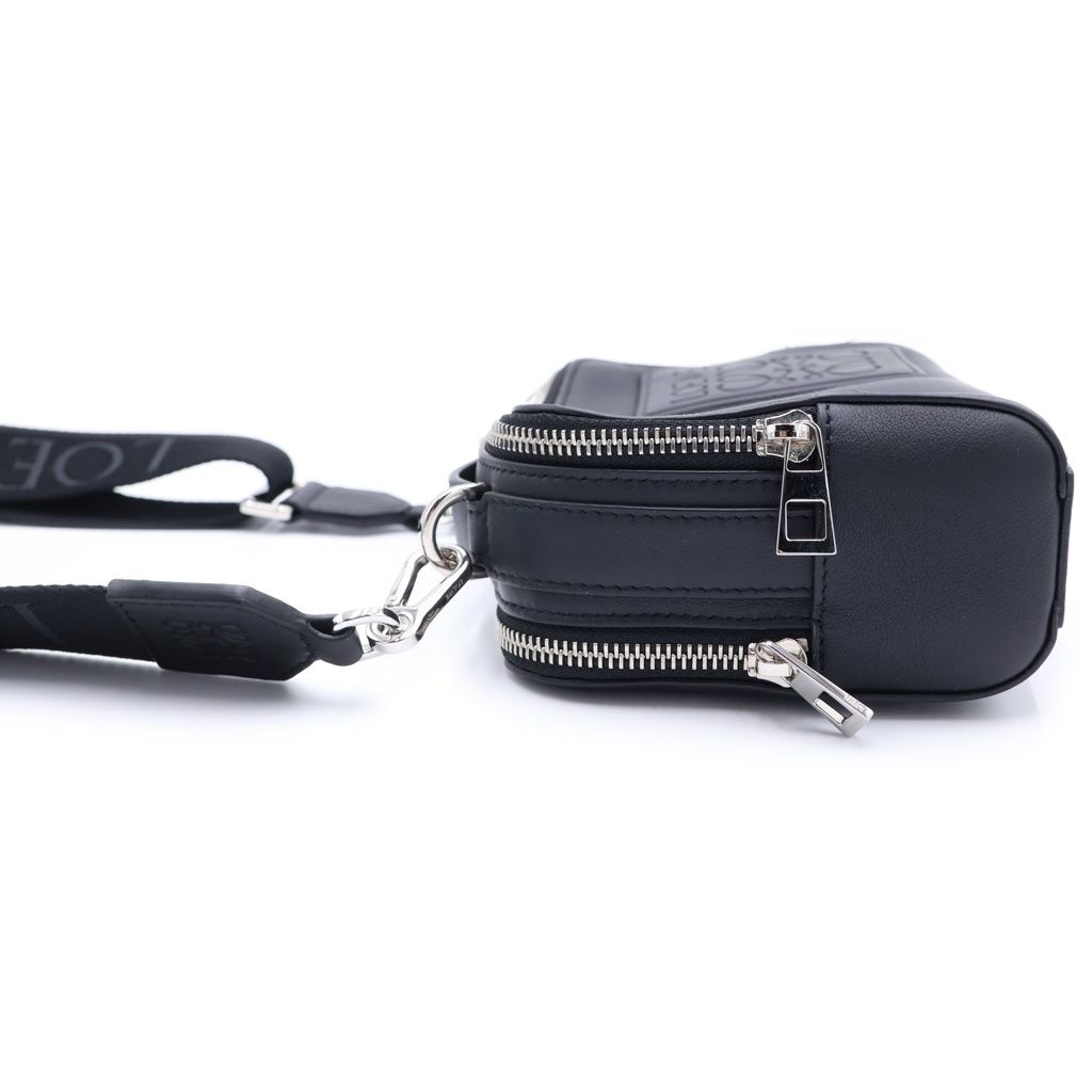 Loewe Anagram Logo Leather 2-Way Camera Shoulder Bag Silver Black — view 3