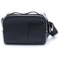 Loewe Anagram Logo Leather 2-Way Camera Shoulder Bag Silver Black