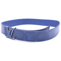 Louis Vuitton Monogram Cobalt LV Ceinture Leather Belt Blue 90 36 Silver