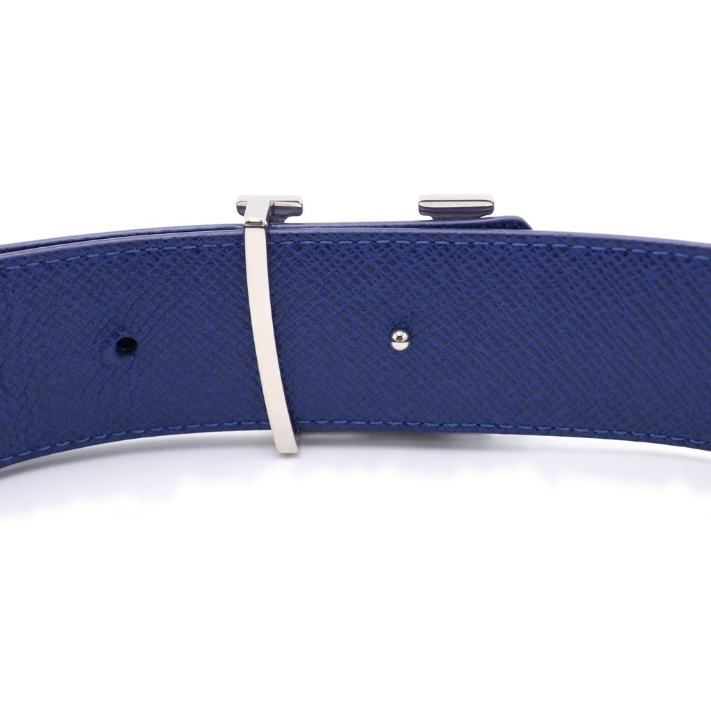Louis Vuitton Monogram Cobalt LV Ceinture Leather Belt Blue 90 36 Silver — view 6