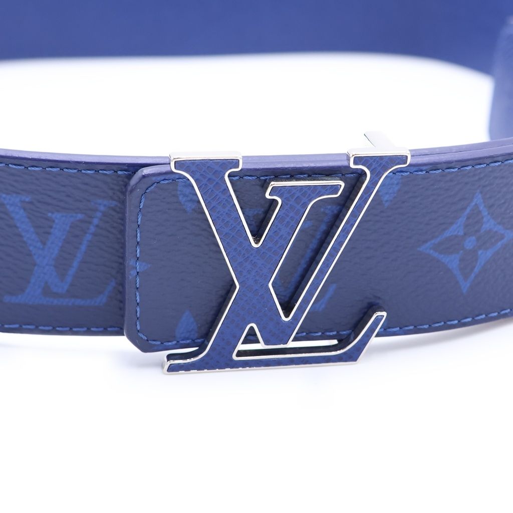 Louis Vuitton Monogram Cobalt LV Ceinture Leather Belt Blue 90 36 Silver — view 4