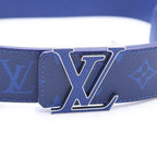 Louis Vuitton Monogram Cobalt LV Ceinture Leather Belt Blue 90 36 Silver — view 4