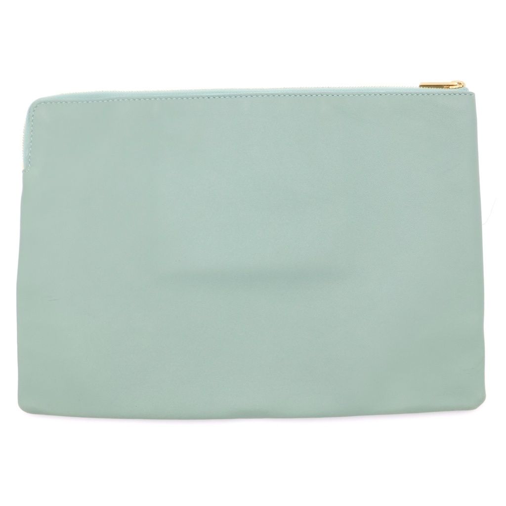 Celine Solo Clutch Light Green Leather Gold — view 2