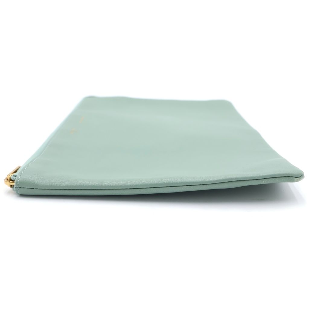 Celine Solo Clutch Light Green Leather Gold — view 3