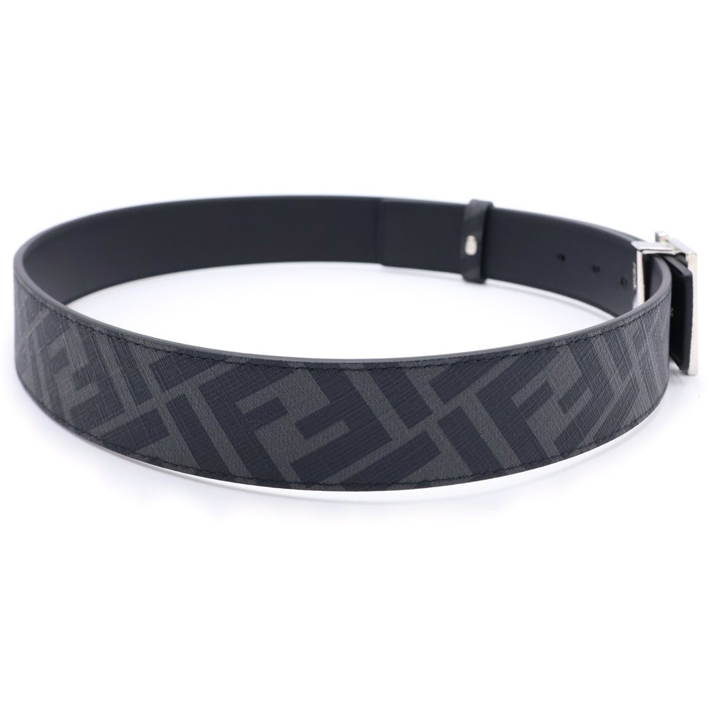 Fendi FF Square Reversible Belt Black Leather Silver — view 3
