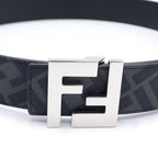 Fendi FF Square Reversible Belt Black Leather Silver — view 5