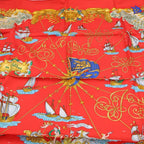 Hermes Carre 90 Voiles de Lumiere Sailing Ship of Light Red Silk Scarf — view 3