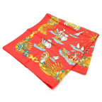 Hermes Carre 90 Voiles de Lumiere Sailing Ship of Light Red Silk Scarf
