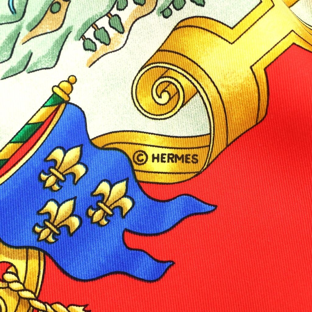 Hermes Carre 90 Voiles de Lumiere Sailing Ship of Light Red Silk Scarf — view 5