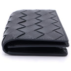Bottega Veneta Intrecciato Bifold Card Case Business Holder Wallet Black Leather — view 3
