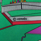 Hermes Carre 90 les Folies du Ciel Madness of the Sky Green Silk Scarf — view 4