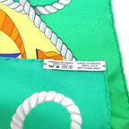 Hermes Carre 90 les Folies du Ciel Madness of the Sky Green Silk Scarf — view 5