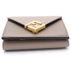 Fendi Diamond Trifold Wallet Gray Leather — view 5