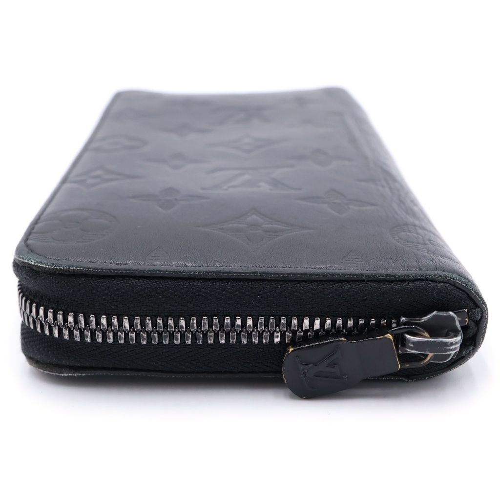 Louis Vuitton Monogram Shadow Zippy Organizer Wallet Black Leather Silver — view 3