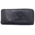 Louis Vuitton Monogram Shadow Zippy Organizer Wallet Black Leather Silver