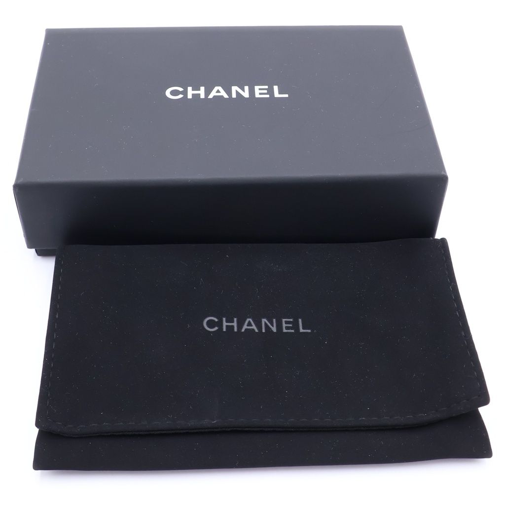 Chanel Quilted Star Coco Trifold Wallet Card Case Compact Pink Caviar Leather — view 6