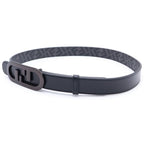 Fendi Belt Reversible Zucca Pattern Black Leather — view 4