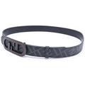 Fendi Belt Reversible Zucca Pattern Black Leather